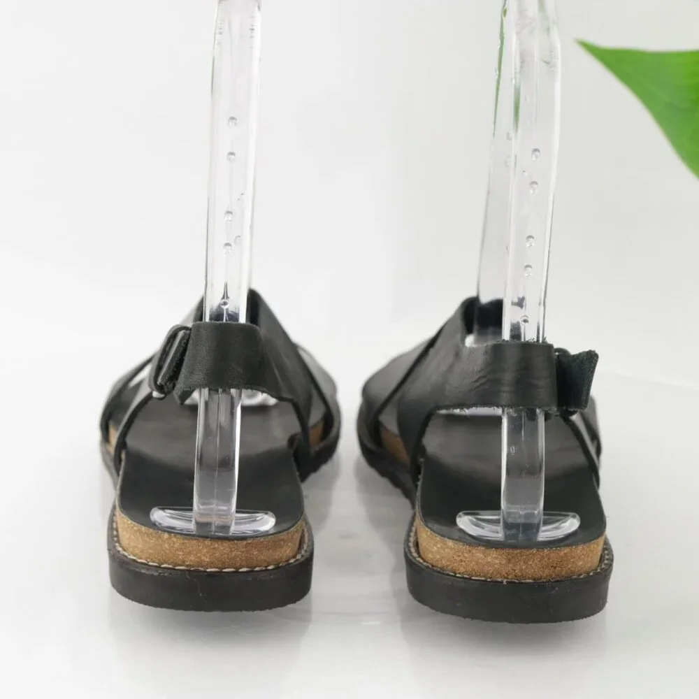 Matisse Womens Arielle Sandal Size 7 Black Leather Slingback Gladiator‎ Lug Sole